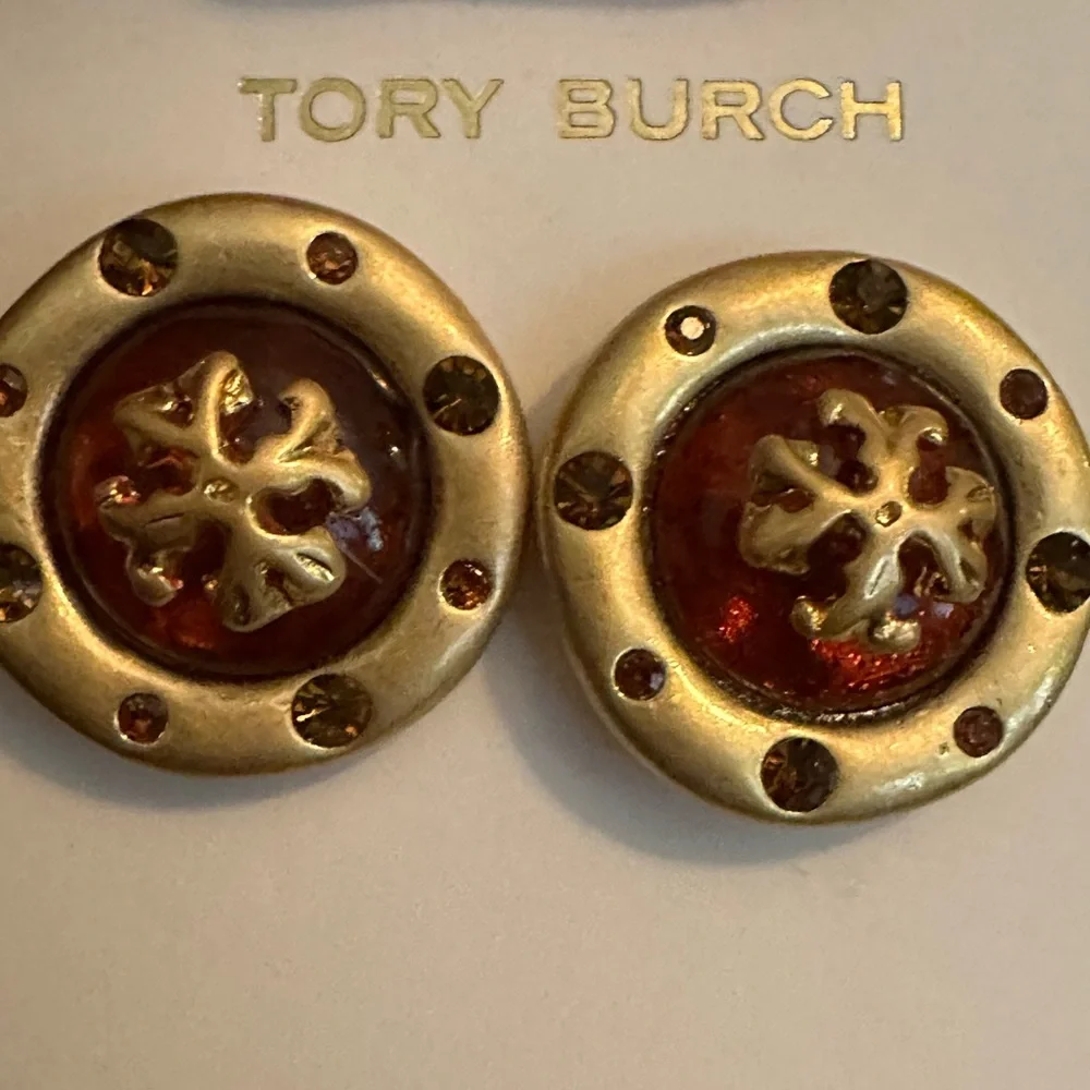 Tory Burch‎ Gold and Red Stud Earrings